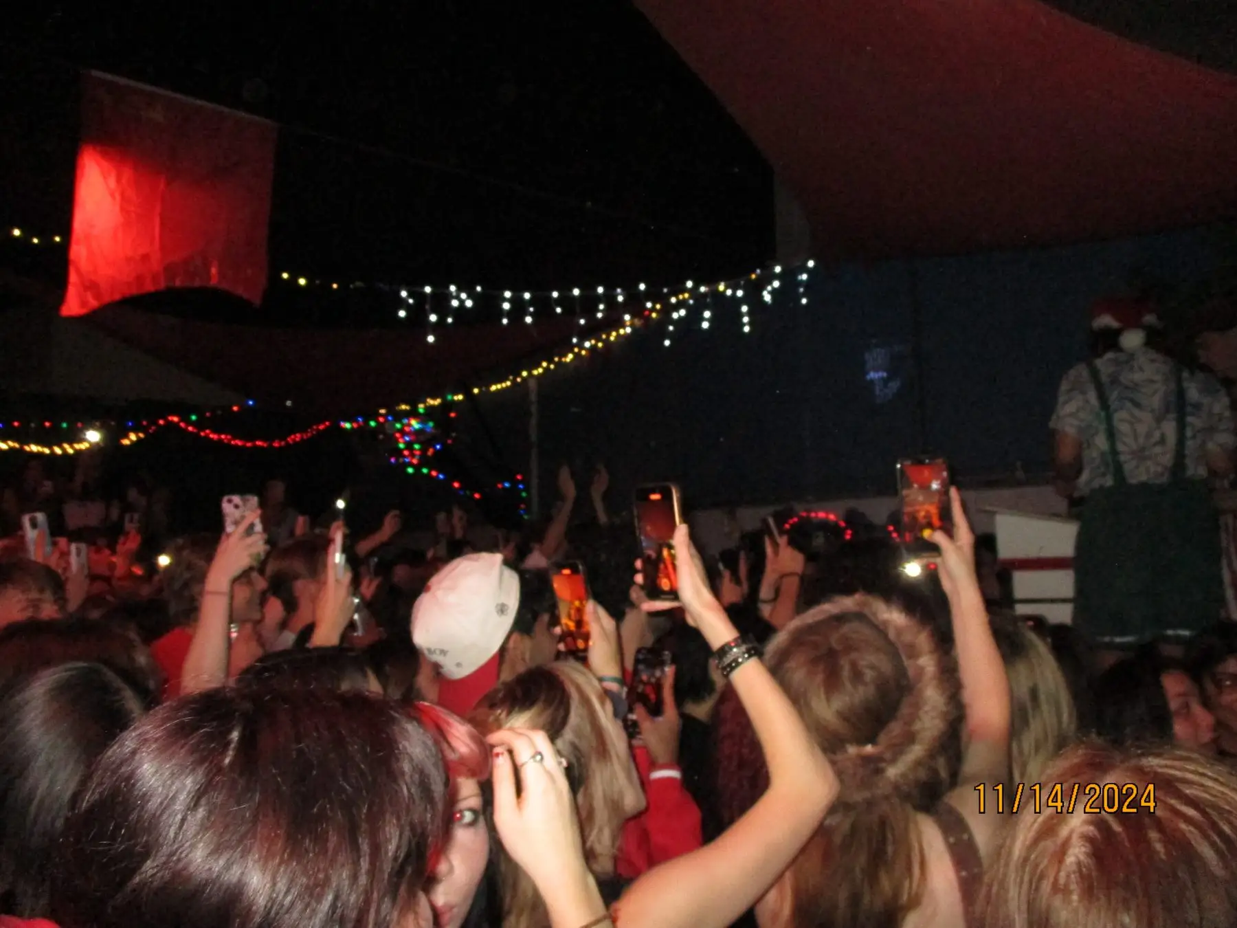 The crowd with phones out at the holiday house show