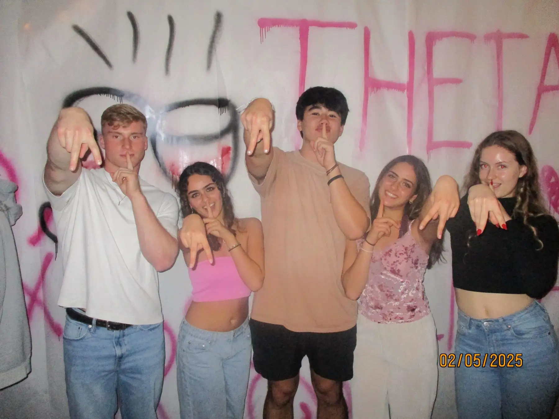 Brothers and friends in pink at the Valentine's party