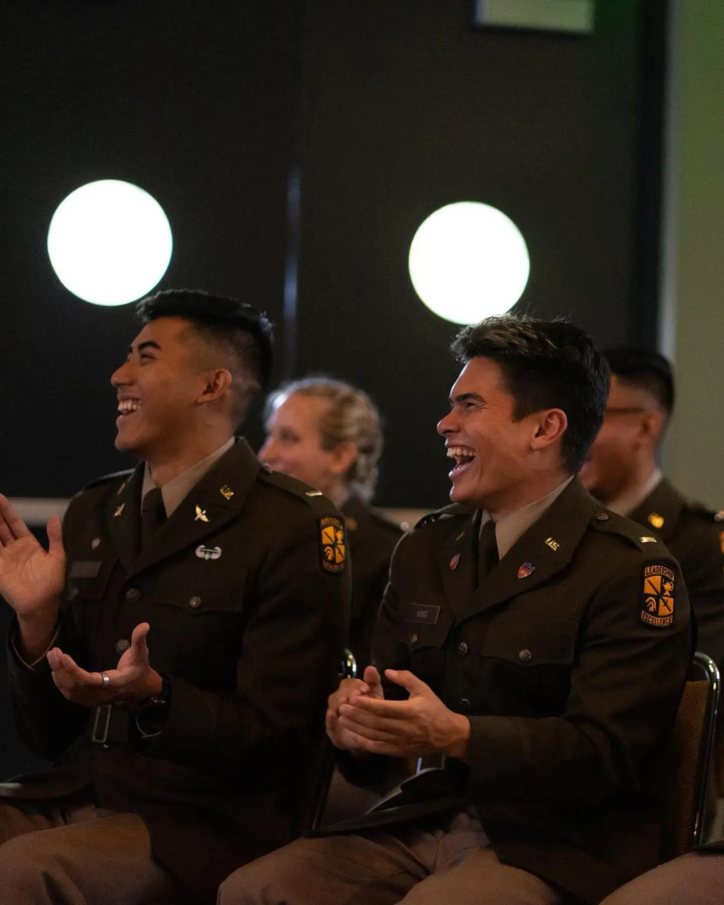 uniformed brothers laughing candid