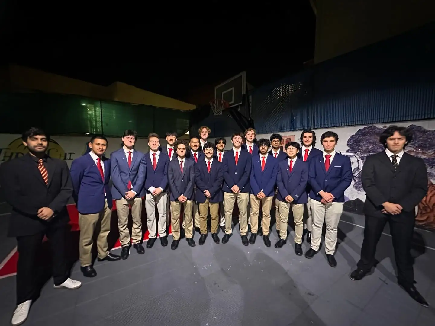large blazer group on basketball court