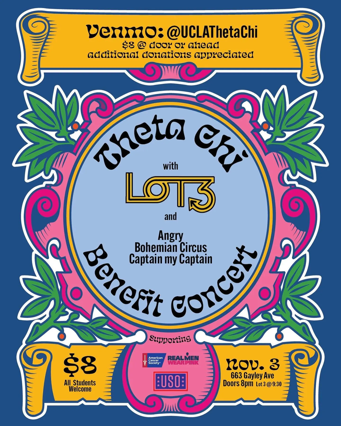 Theta Chi is hosting a Benefit Concert THIS THURSDAY, NOVEMBER 3RD featuring Lot 3 as a…